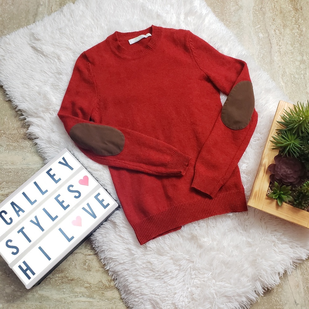 Topman Red Sweater 100% Lambswool Sz XS D15